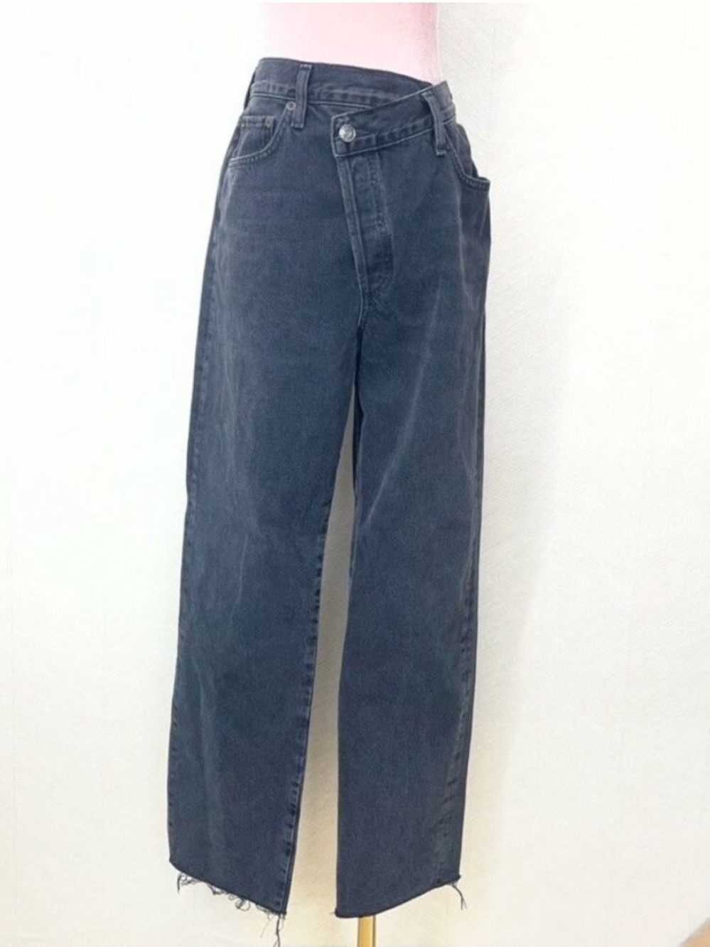 AGOLDE Button Fly Shambles Criss Cross Straight Leg Sz 30